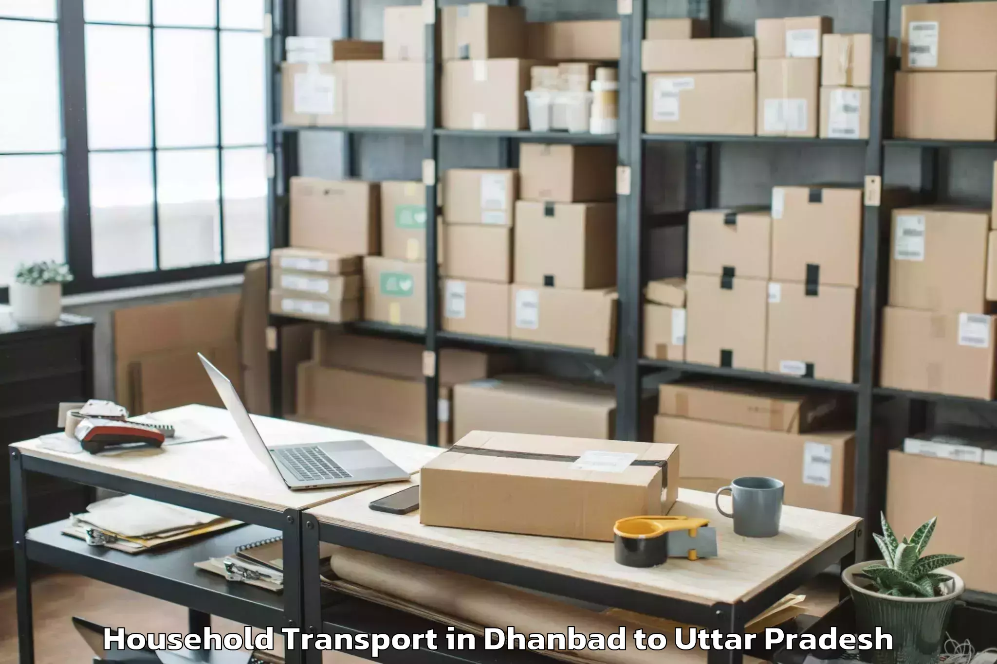 Easy Dhanbad to Mahavan Household Transport Booking